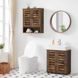 Badev�relsesskab - v�gh�ngt skab - rustik brun 60x20x70 cm