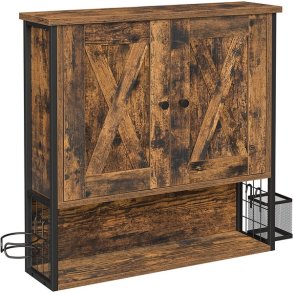 Badev�relsesskab - v�gh�ngt skab - rustik brun 60x60x16 cm