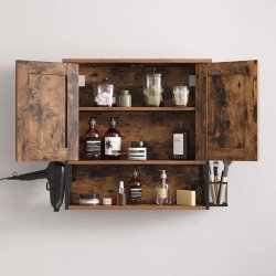 Badev�relsesskab - v�gh�ngt skab - rustik brun 60x60x16 cm