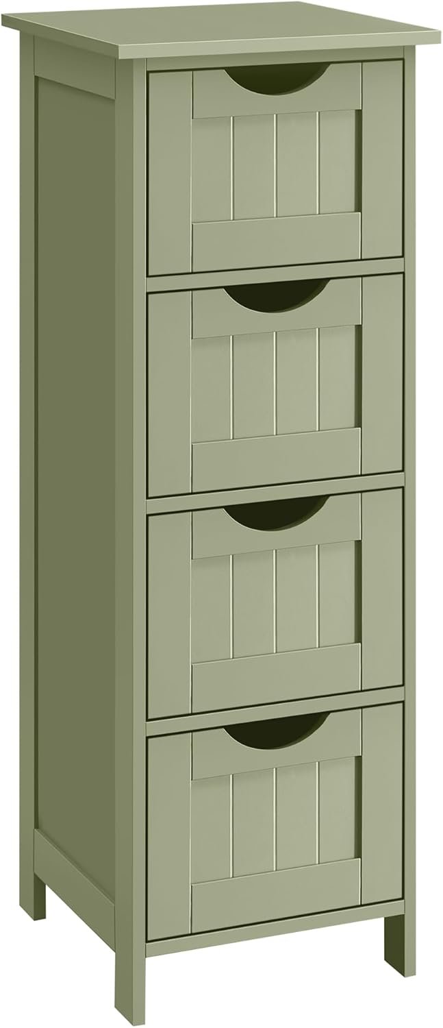 Kommode med 4 skuffer - grøn badeværelsesskab 82 x 30 x 30 cm ...