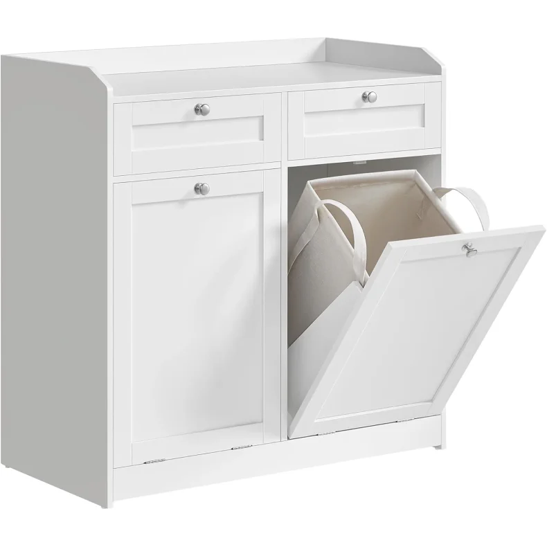 Badevrelsesskab med 2 vasketjskurve - hvid - 40x78,9x80,2