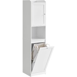 Badevrelsesskab med vasketjskurv - hvid - 40x40x170