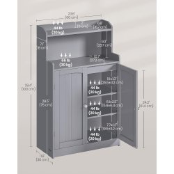Badev�relsesskab - toiletskab - opbevaringsskab - gr� 30x60x100