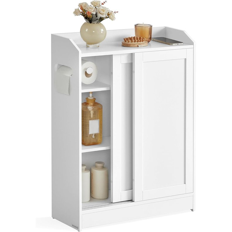 Badeværelsesskab - toiletskab - opbevaringsskab - hvid 20x60x80