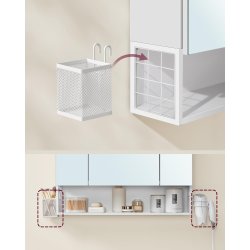 Badevrelsesskab - overskab - spejlskab med strmstik - hvid