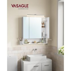 Badevrelsesskab - overskab - spejlskab med strmstik - hvid