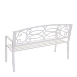 Bnk i metal - metalbnk - parkbnk i hvid pulverlakeret stl - 127 cm