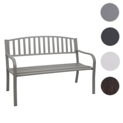 Metalbnk - bnk i metal - parkbnk i gr pulverlakeret stl - 127 cm