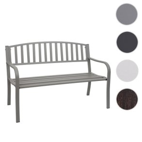 Metalbnk - bnk i metal - parkbnk i gr pulverlakeret stl - 127 cm