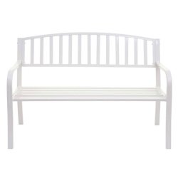 Metalbnk - bnk i metal - parkbnk i hvid pulverlakeret stl - 127 cm