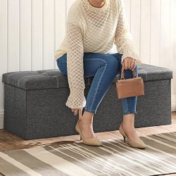 Bnk med kiste - siddebnk med opbevaring 110 x 38 x 38 - gr