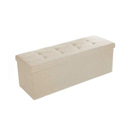 Bnk med kiste - siddebnk med opbevaring 110 x 38 x 38 - beige