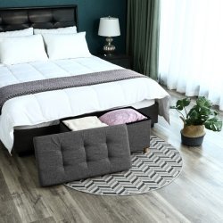 Bnk med kiste - siddebnk med opbevaring 76 x 38 x 38 - mrkegr