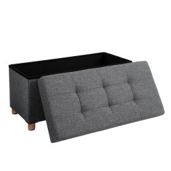 Bnk med kiste - siddebnk med opbevaring 76 x 38 x 38 - mrkegr