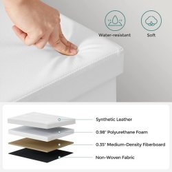 Entrebnk - siddebnk med kiste 110 x 38 x 38 - hvid kunstlder