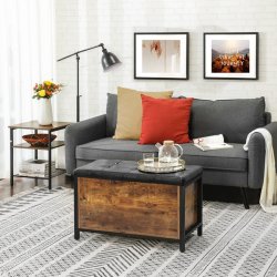 Siddeb�nk med opbevaringskiste - b�nk 80 x 40 x 50 - brun/sort