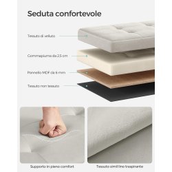 Puf med kiste - skammel med opbevaring 31 x 41 x 31 - creme hvid