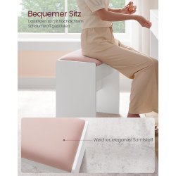 Skammel til sminkebord - b�nk til kosmetikbord - hvid