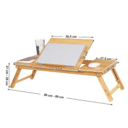 Brebar laptop stand i bambus - justerbar sammenklappelig