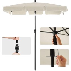 Altanparasol - rektangulr 2x1,25 M balkon parasol - beige