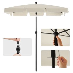 Altanparasol 180 x 125 cm - firkantet 1,8x1,25 M parasol - beige