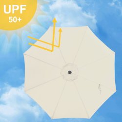 Altanparasol 180 x 125 cm - firkantet 1,8x1,25 M parasol - beige