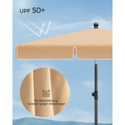 Altanparasol 180 x 125 cm - firkantet 1,8x1,25 M parasol - taupe