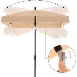 Altanparasol - rektangulr 2x1,25 M balkon parasol - taupe