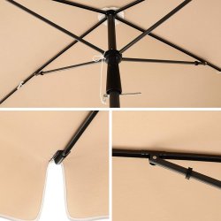 Altanparasol - rektangulr 2x1,25 M balkon parasol - taupe