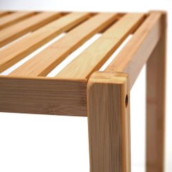 Skoreol og gulvreol med 3 bambus hylder - bambus reol 80x34x33 cm