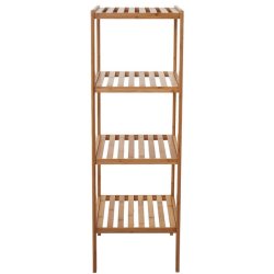 Skoreol og gulvreol med 4 bambus hylder - bambus reol 110x34x33 cm