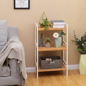 Badev�relsesreol med 3 hylder - bambus reol - 45 x 31,5 x 80