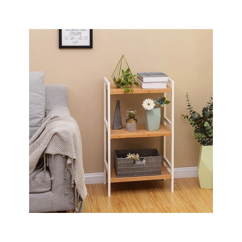 Badev�relsesreol med 3 hylder - bambus reol - 45 x 31,5 x 80