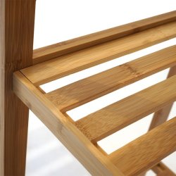 Skoreol og gulvreol med 3 bambus hylder - bambus reol 80x34x33 cm