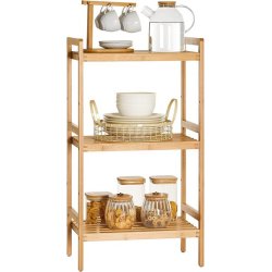 Badev�relsesreol med 3 hylder - bambus reol - 45 x 31,5 x 80