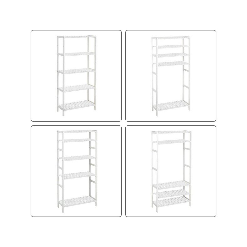 Badev�relsesreol med 5 hylder - bambus reol - 130 x 60 x 26