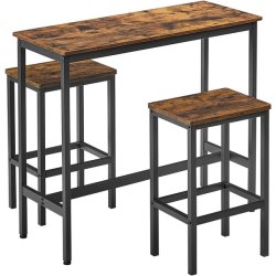 Barbord med 2 skamler - hjbord med 2 barstole - rustik brun