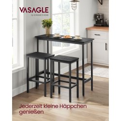 Barbord med 2 skamler - h�jbord med 2 barstole - sort