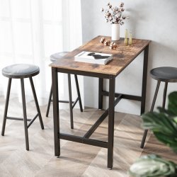 Barbord - hjbord i industrielt design - rustik brun 120x60x90