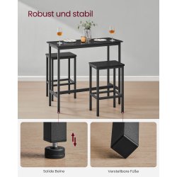 Barbord med 2 skamler - h�jbord med 2 barstole - sort
