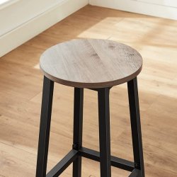 Barstol i industrielt design - st med 2 barstole - gr beige