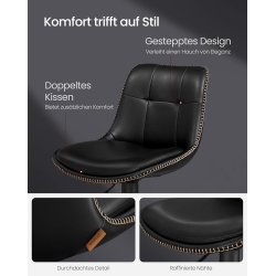 Barstole st af 2 - hje stole med rygln og fodsttte - sort