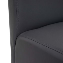 Barstole - 2 stk med mat gr lder, lyse trben, fodsttte og hj ryg