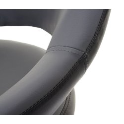 2 stk barstole med pumpe, gaspatron og rygln - gr og sort lder