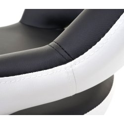 2 stk barstole med pumpe, gaspatron og rygln - sort og hvid lder