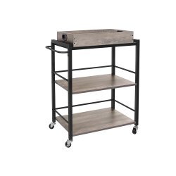 Serveringsvogn med aftagelig bakke - barvogn - gr� beige (greige)
