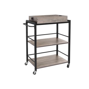 Serveringsvogn med aftagelig bakke - barvogn - gr� beige (greige)