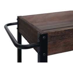 Serveringsvogn p hjul - barvogn og rullebord med hndtag - brun