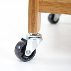 Serveringsvogn p hjul - barvogn og rullebord - bambus 76x46x38 cm