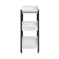 Serveringsvogn p hjul - barvogn og rullebord med hndtag - hvid